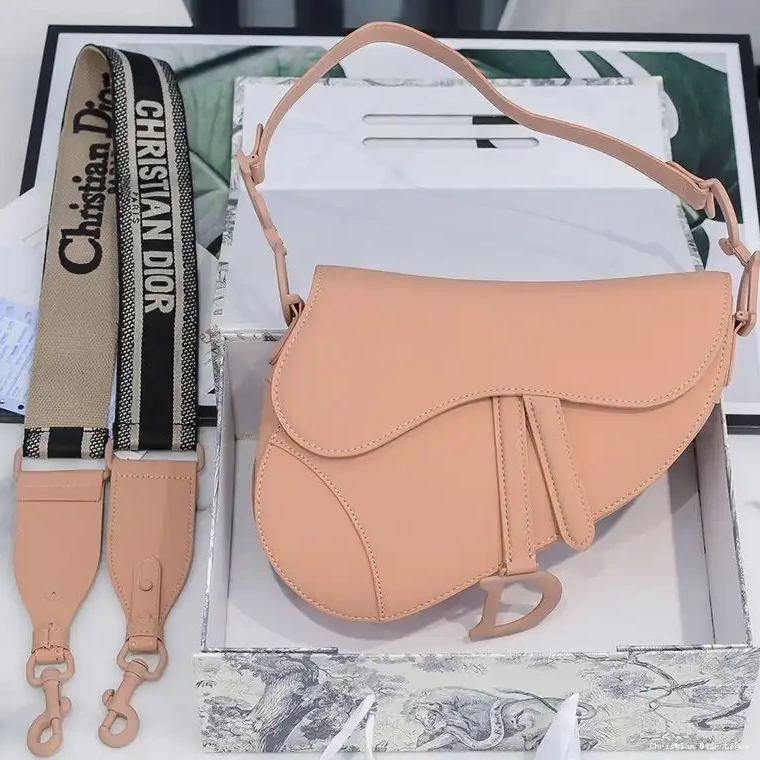 Saddle Ultramatte Calfskin Bag Pink Dior 0417 Luxury